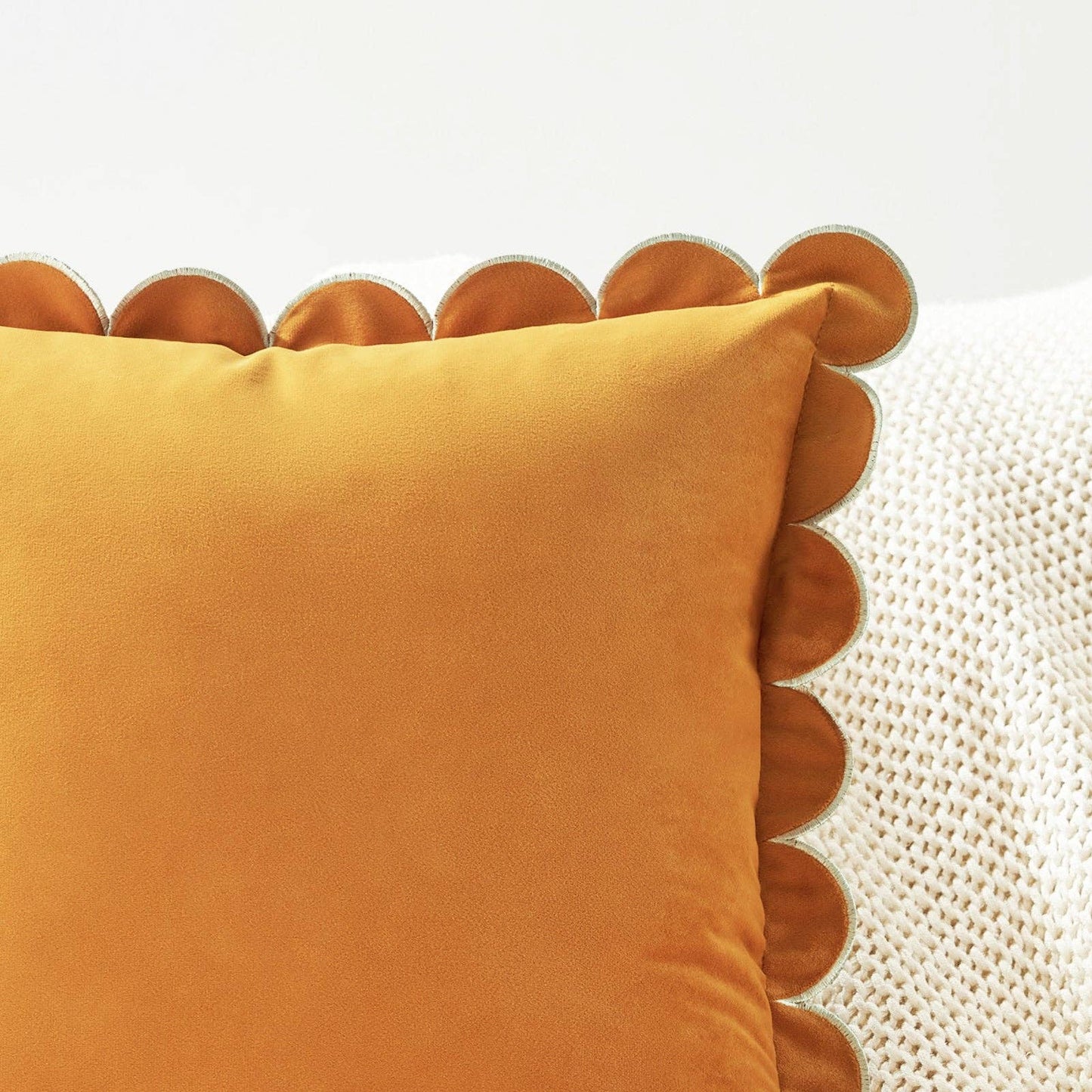Bri Bri Scalloped  Edge Pillow with Insert 16x16 inch